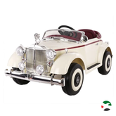 Classic ROLLS ROYCE Vintage Metallic Battery Operated Ride On Car - White